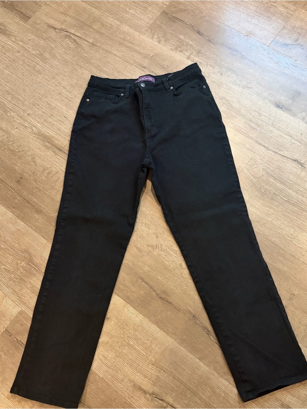 Gloria Vanderbilt Amanda black denim straight jeans sz 14
